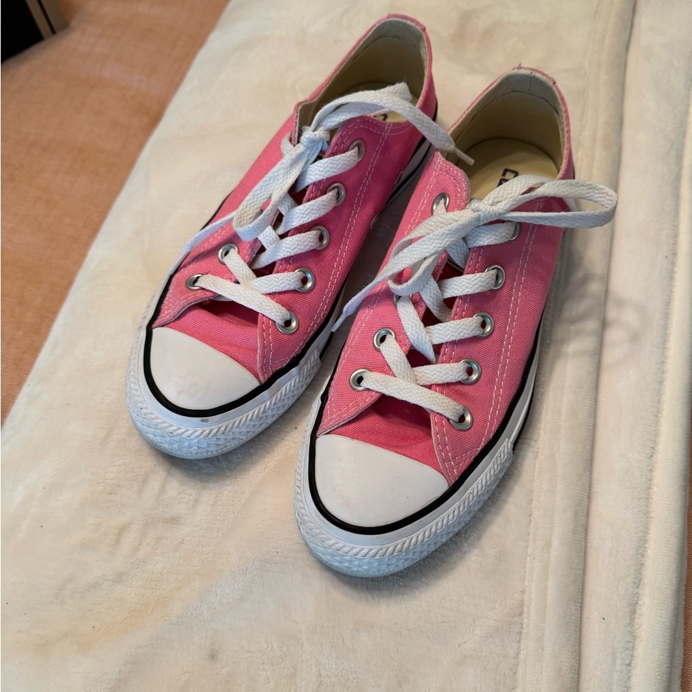 Converse Pink Canvas Sneakers with White Accents